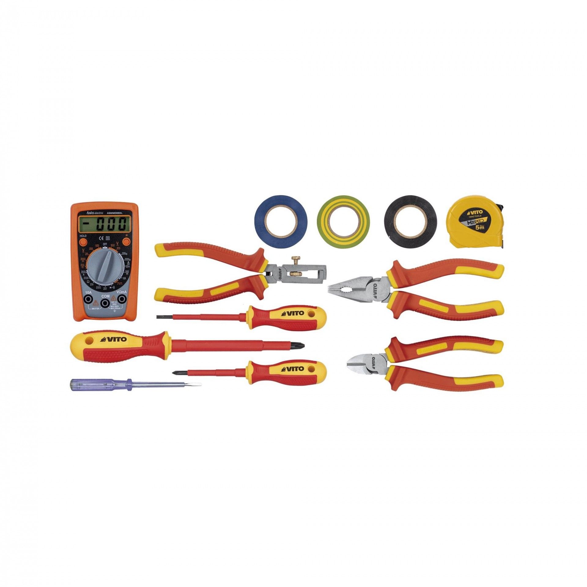 Mala de nylon com ferramentas para eletricista - 12 peças refª VIMNFE VITO