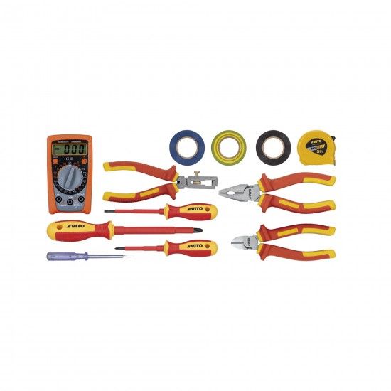 Mala de nylon com ferramentas para eletricista - 12 peas ref VIMNFE VITO