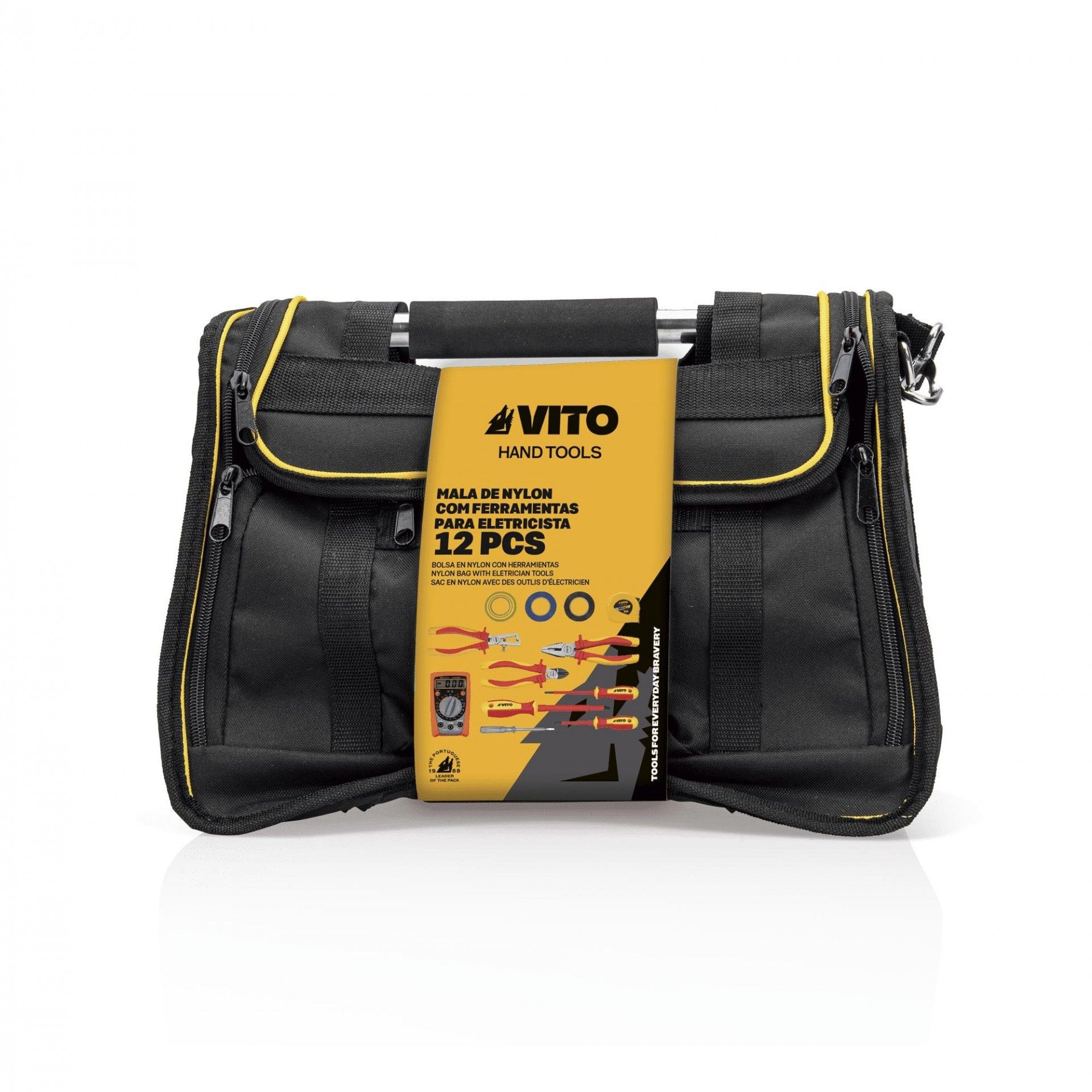 Mala de nylon com ferramentas para eletricista - 12 peças refª VIMNFE VITO