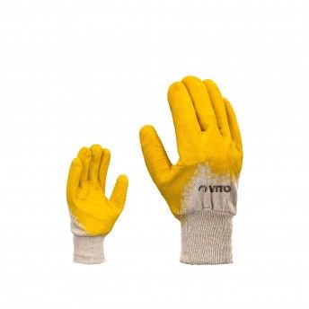 Luva multifunes amarela com revestimento em latex ref VILMAM VITO