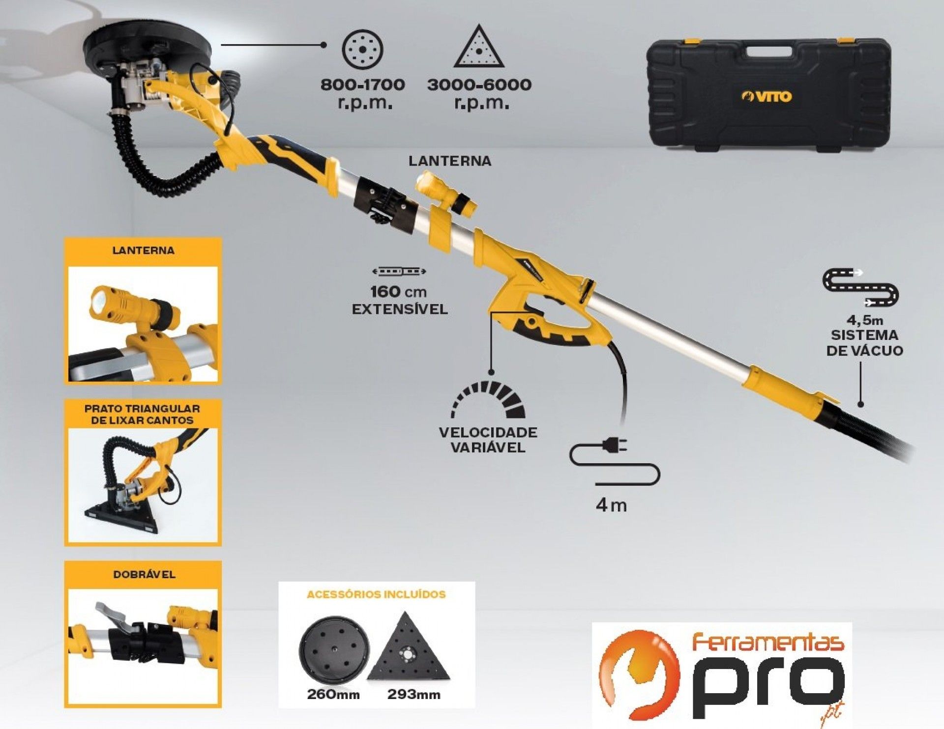 Lixadora paredes e tetos refª VILGE710 Vito