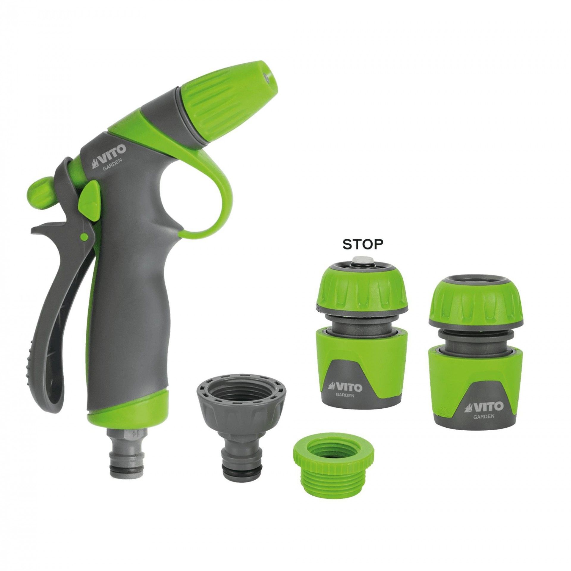 Kit pistola de rega com punho de borracha refª VIKR3A VITO