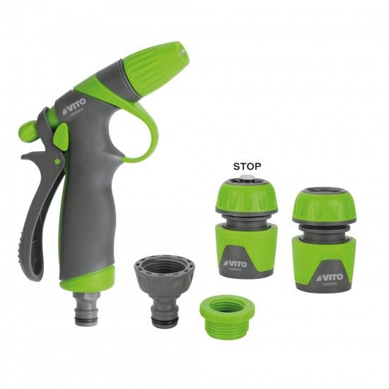 Kit pistola de rega com punho de borracha refª VIKR3A VITO Kit pistola de rega com punho de borracha refª VIKR3A VITO