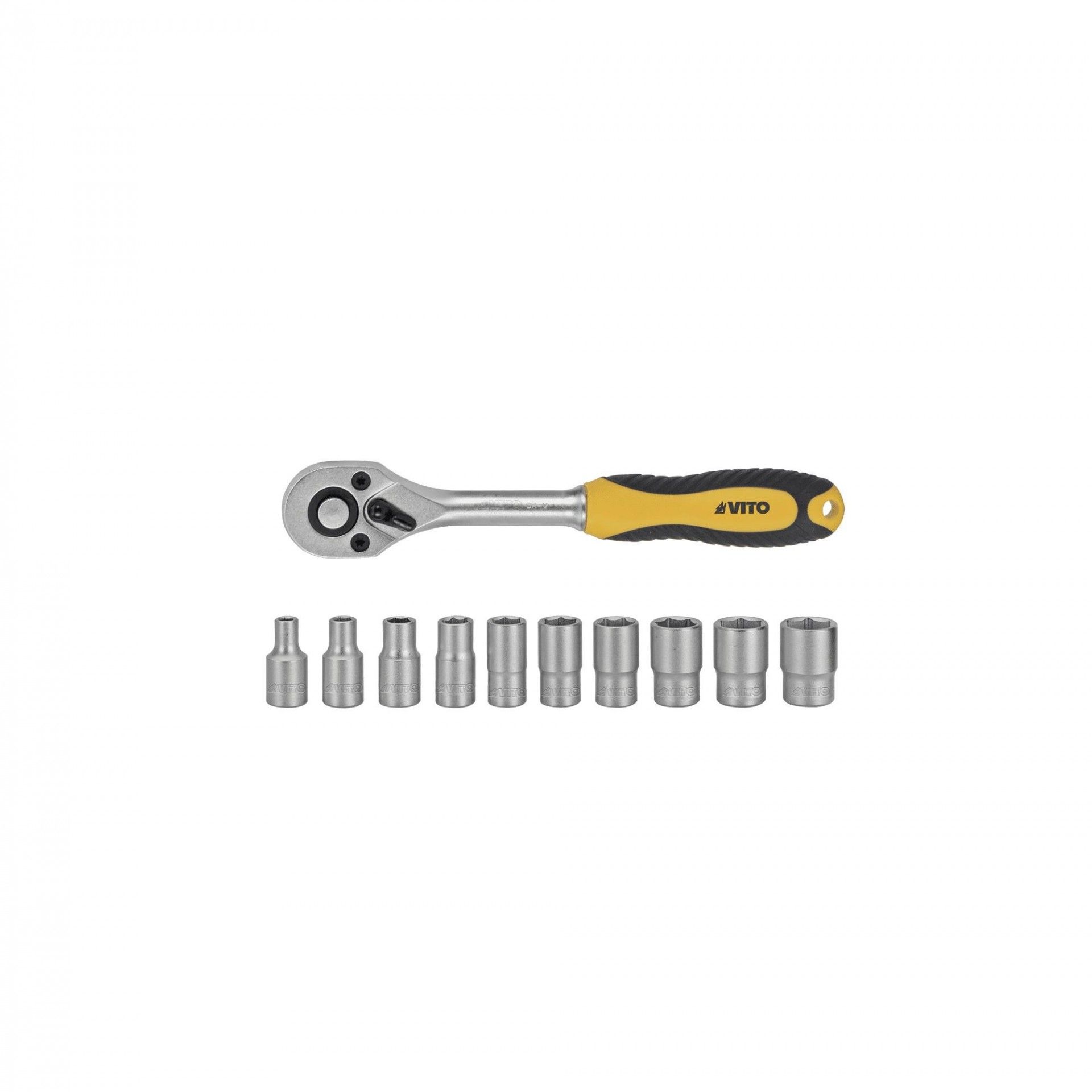 Jogo de chaves com roquete 1/4? - 11 pcs refª VIJR1411 VITO