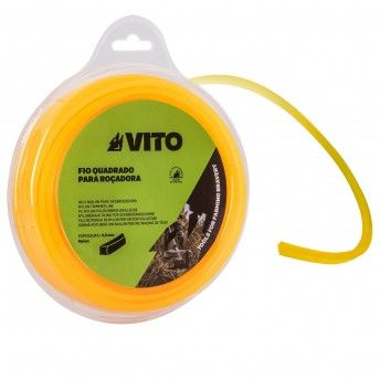 Fio nylon quadrado p/ roadora 3mm 60m ref VIFRQ360 Vito