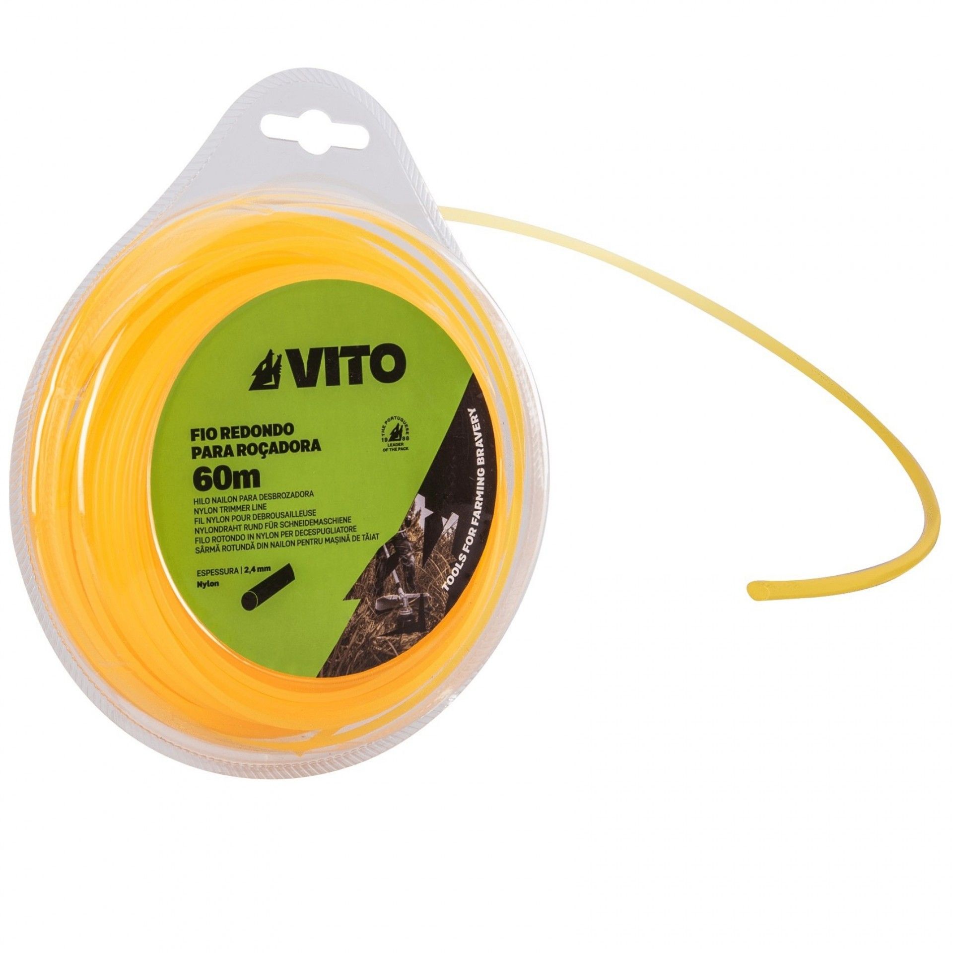 Fio nylon p/ roçadora 1.3mm 60m refª VIFR1360 Vito