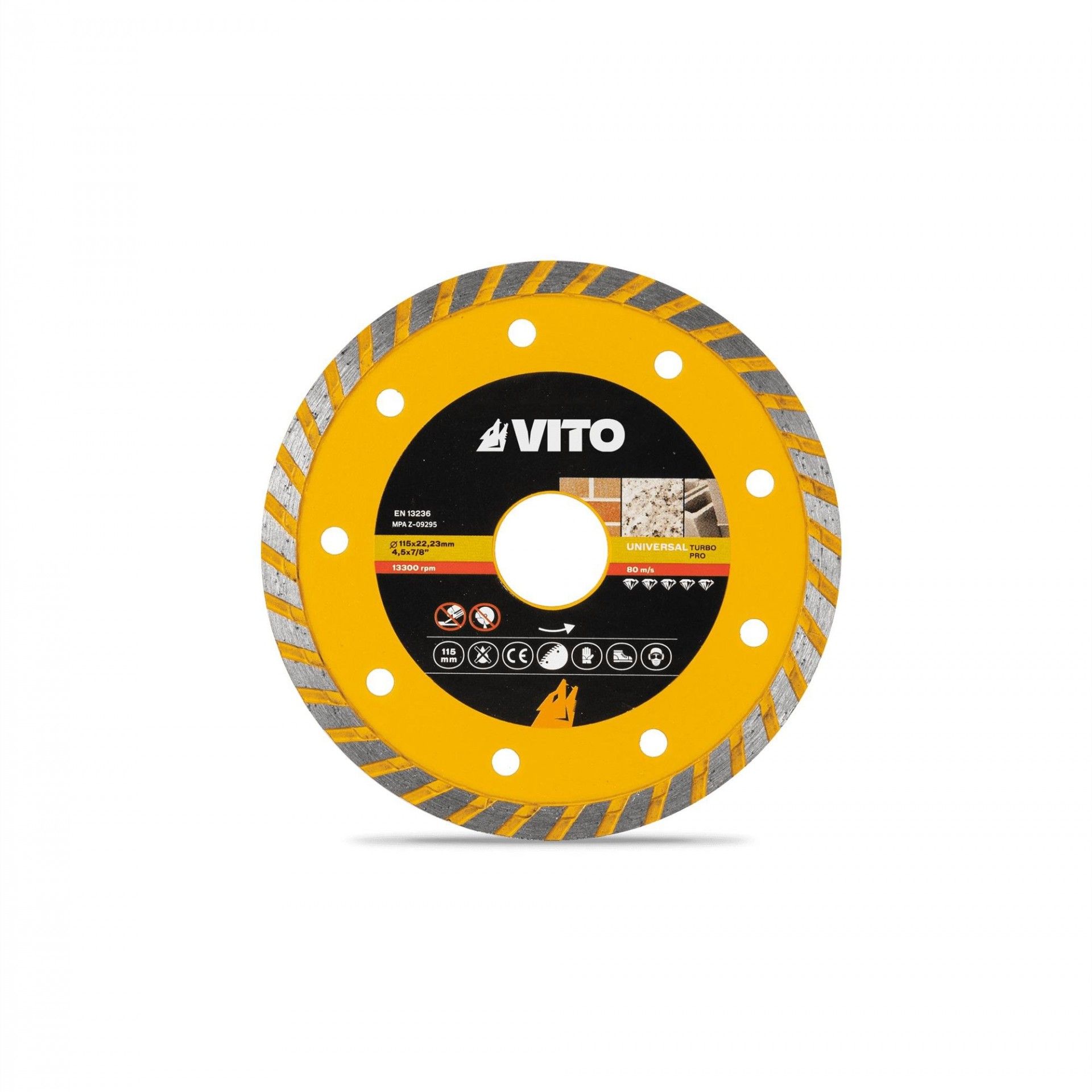 Disco diamantado universal turbo pro 115mm refª VIDT115P VITO