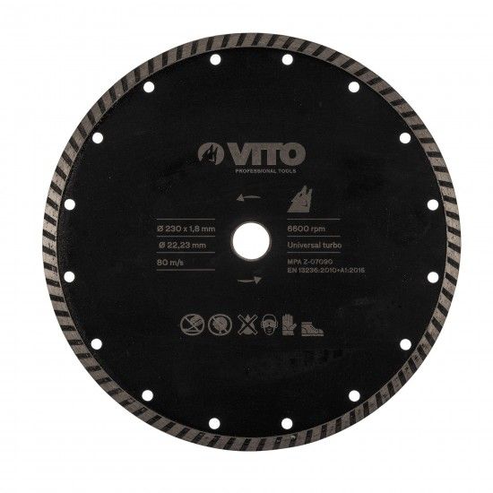 Disco diamantado universal turbo 115mm refª VIDT115 VITO Disco diamantado universal turbo 115mm refª VIDT115 VITO
