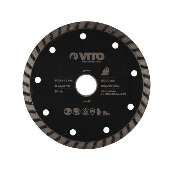 Disco diamantado universal turbo 125mm refª VIDT125 VITO Disco diamantado universal turbo 125mm refª VIDT125 VITO