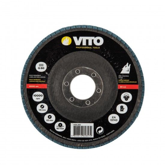 Disco lamelado zircónio refª VIDL60 VITO Disco lamelado zircónio refª VIDL60 VITO