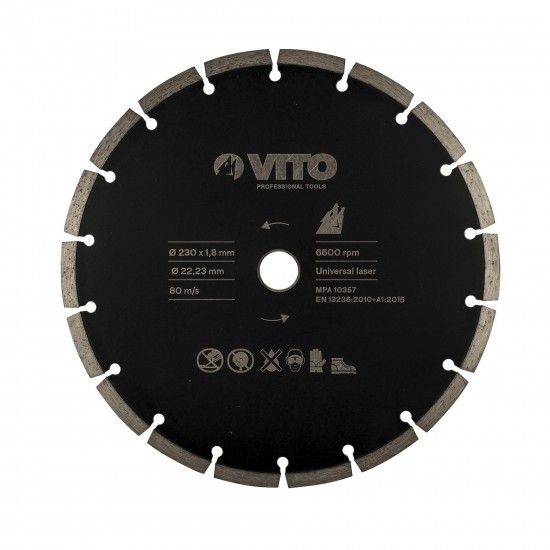Disco diamantado segmentado universal 230mm refª VIDL230 VITO Disco diamantado segmentado universal 230mm refª VIDL230 VITO