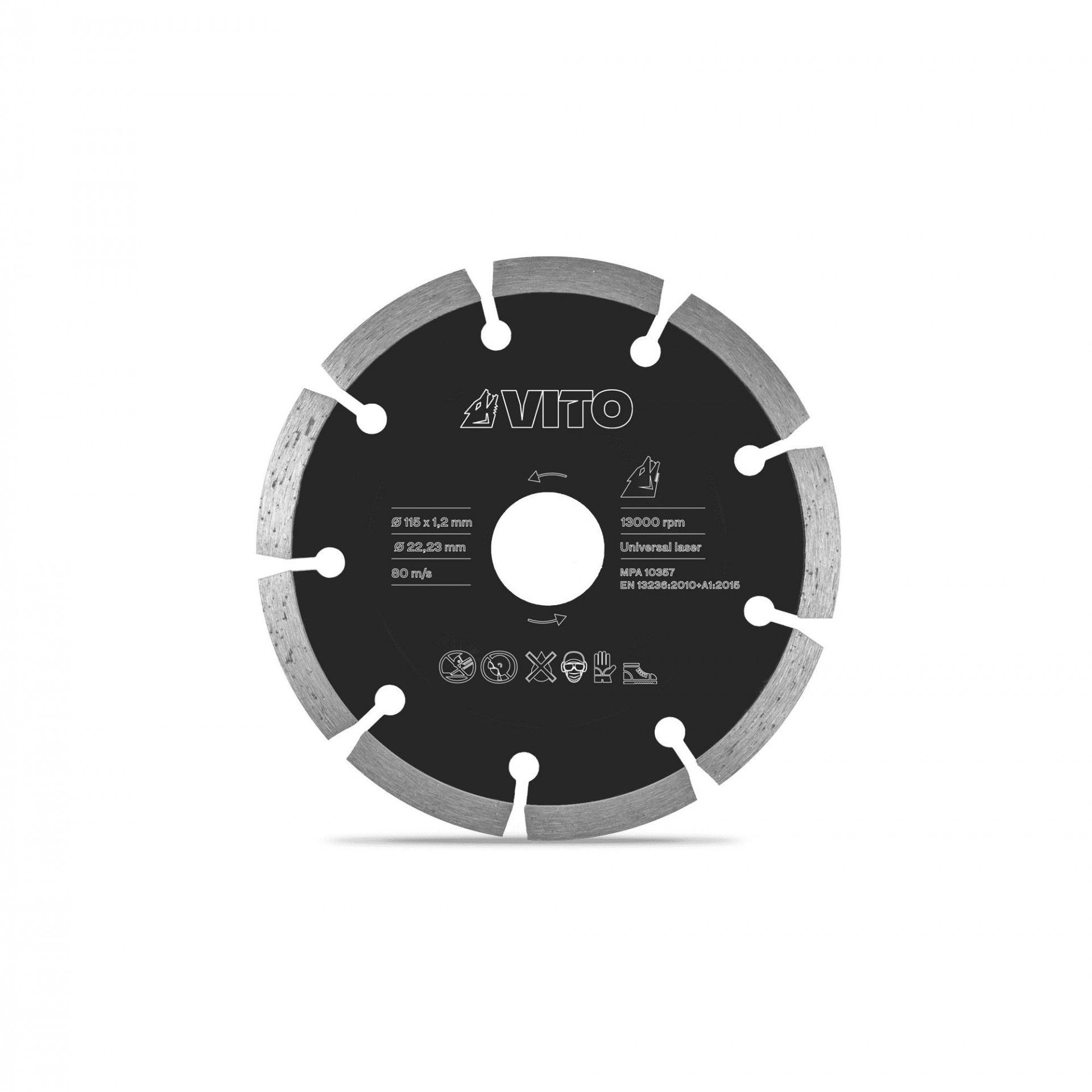 Disco diamantado segmentado universal 115mm refª VIDL115 VITO