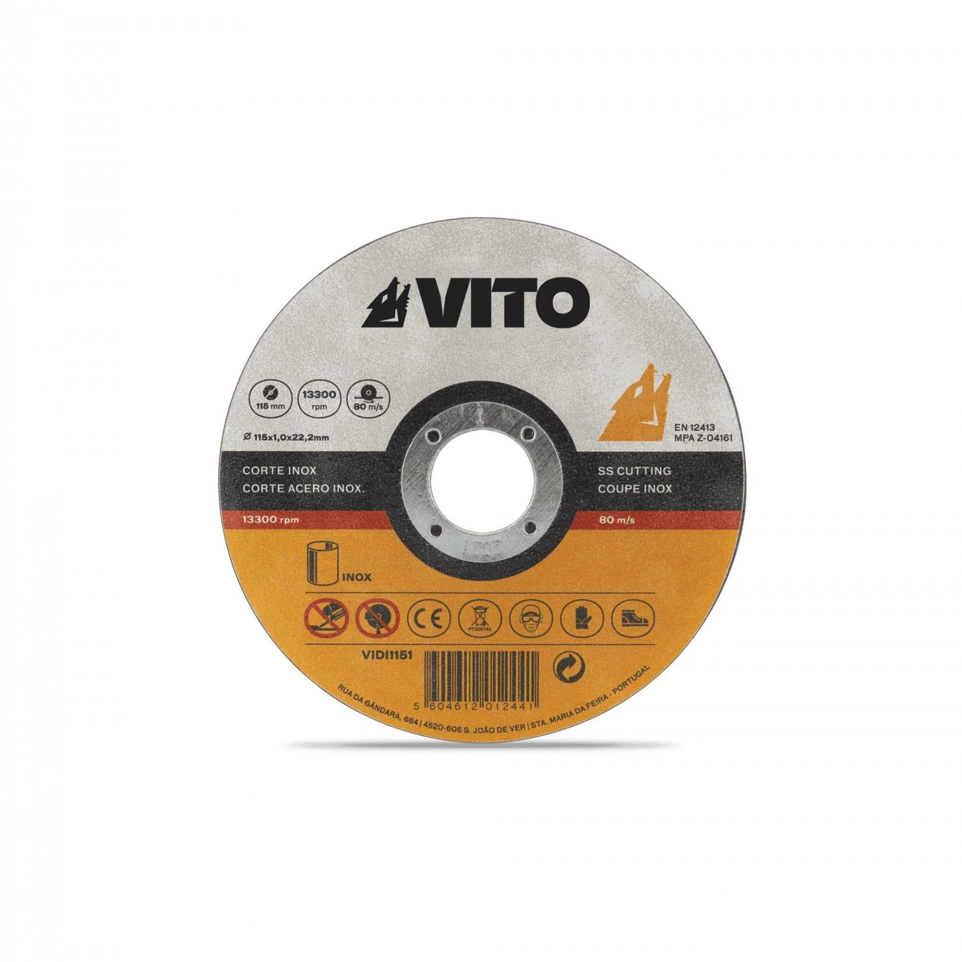 Disco corte inox 230mm refª VIDI230 VITO