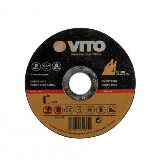 Disco corte inox 125mm ref VIDI125 VITO