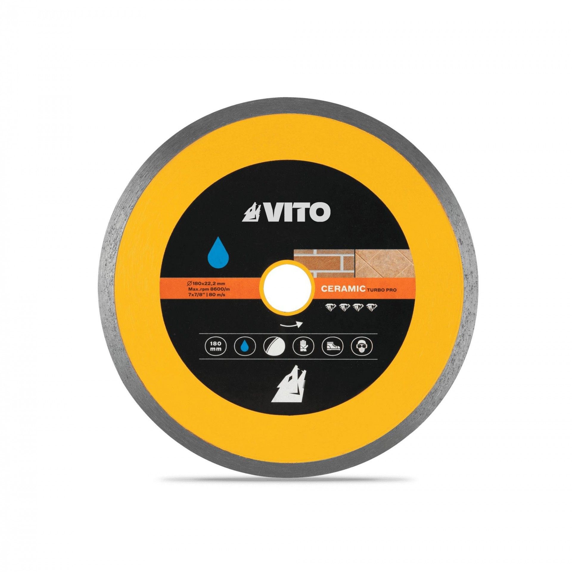 Disco diamantado corte cerâmica humido 180mm refª VIDH180 VITO
