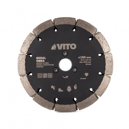Disco diamantado segmentado geral obra pro 3 em 1 150mm refª VIDGOP3150 VITO Disco diamantado segmentado geral obra pro 3 em 1 150mm refª VIDGOP3150 VITO