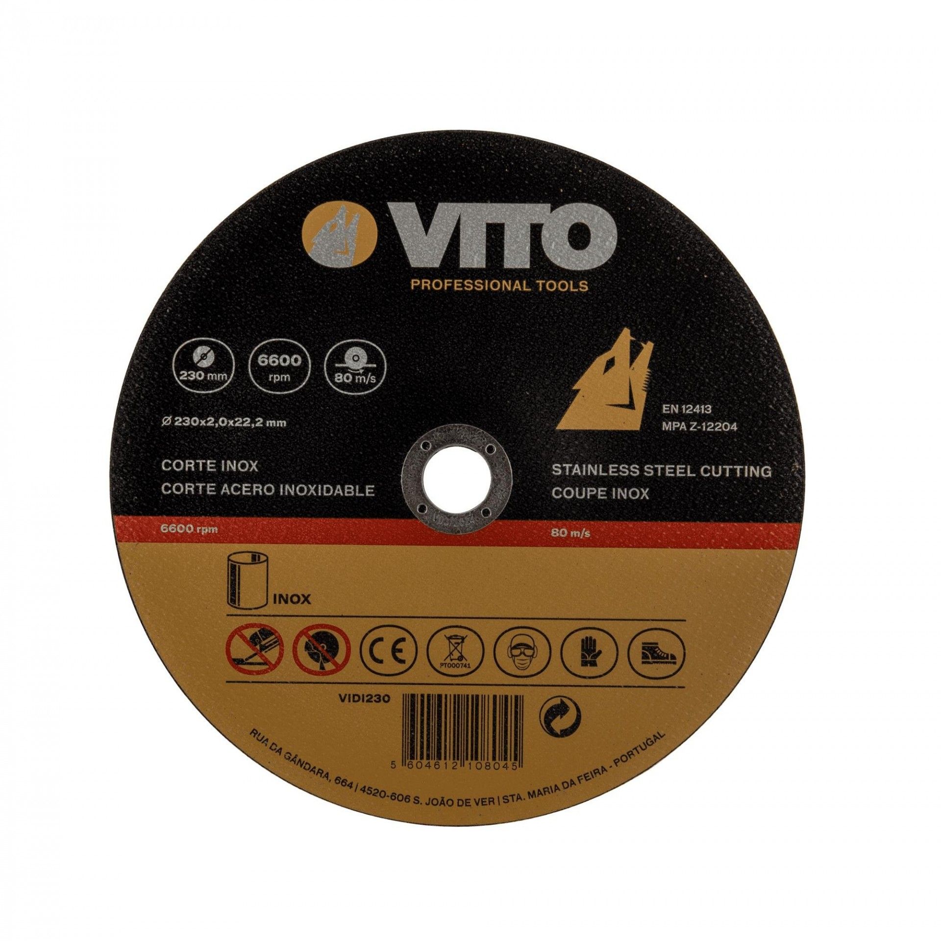 Disco corte inox 115mm refª VIDI1151 VITO