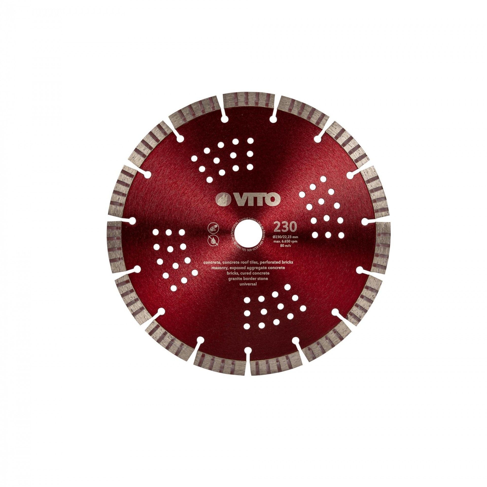 Disco diamantado segmentado geral obra pro 230mm refª VIDGOP230 VITO