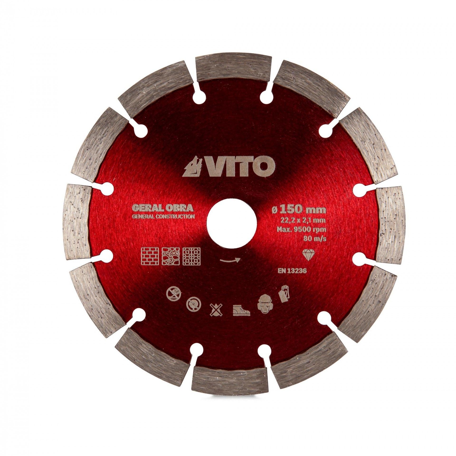 Disco diamantado segmentado geral obra pro 150mm refª VIDGOP150 VITO