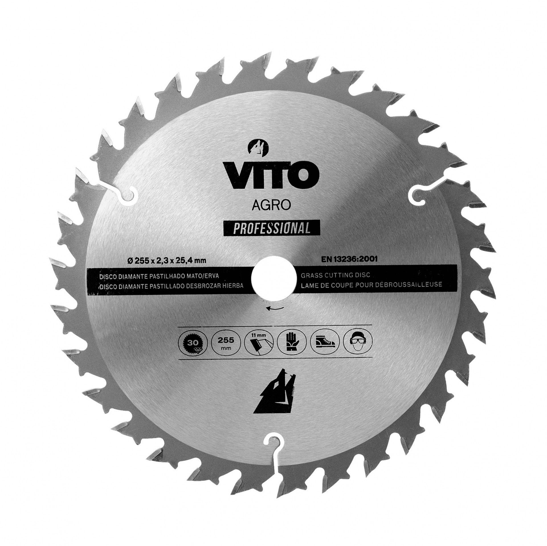 Disco diamante 30 dentes 255mm corte mato e erva refª VIDEP30 VITO