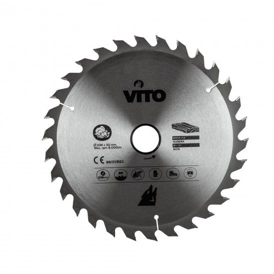 Disco pastilhado corte madeira para serra circular ref� VIDC255 VITO