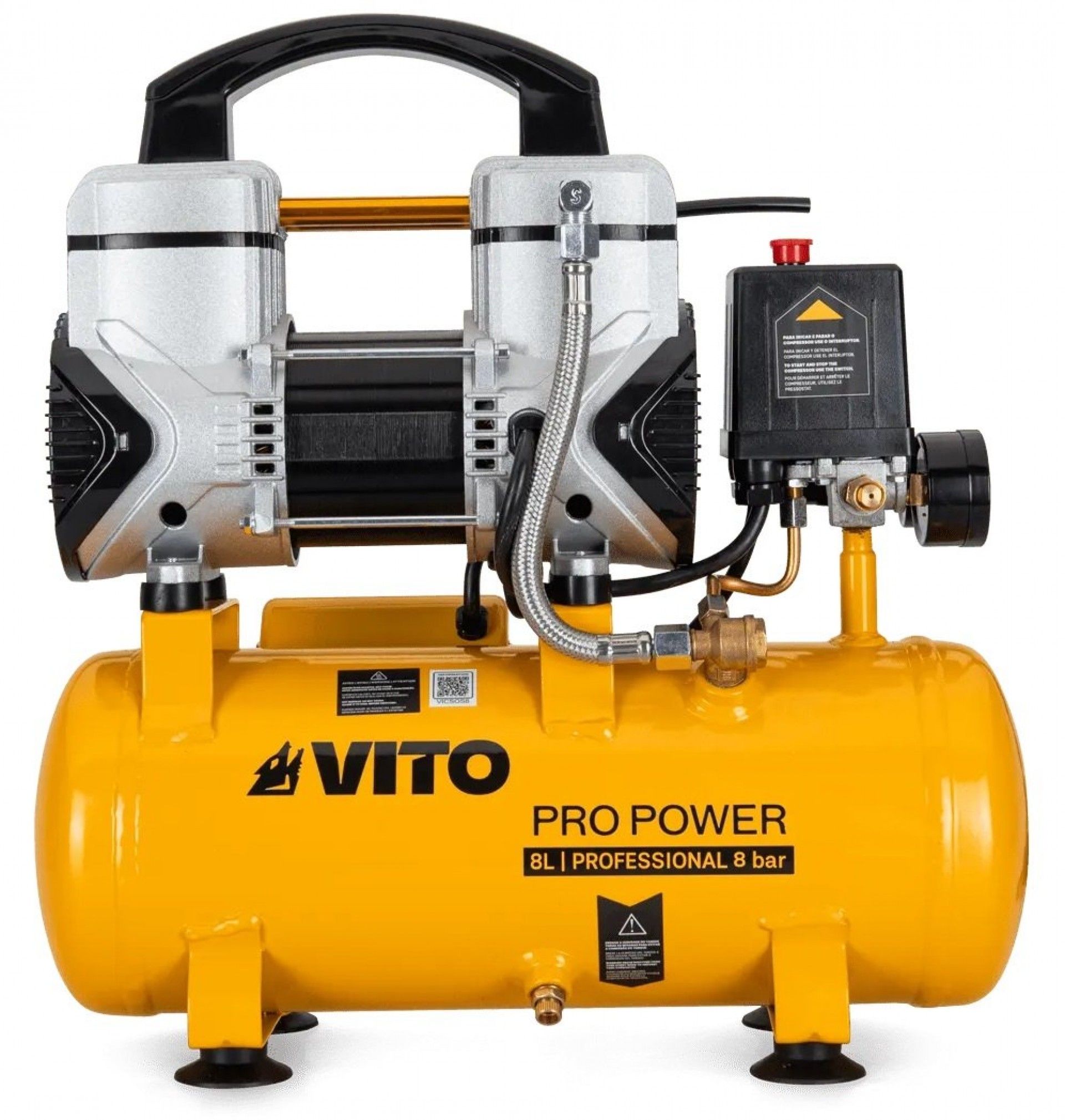 Compressor silencioso 8L 8bar 1.5Hp refª VICSOS8 VITO
