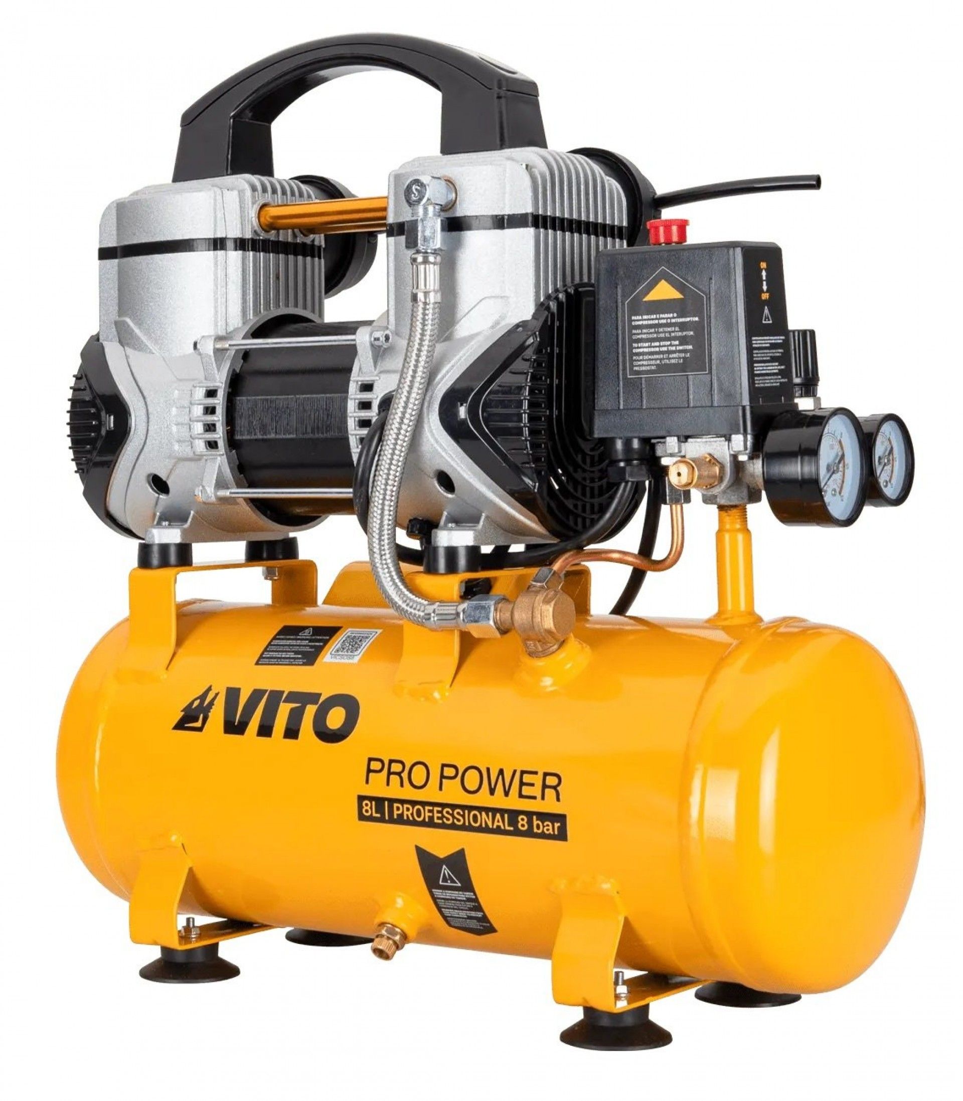 Compressor silencioso 8L 8bar 1.5Hp refª VICSOS8 VITO