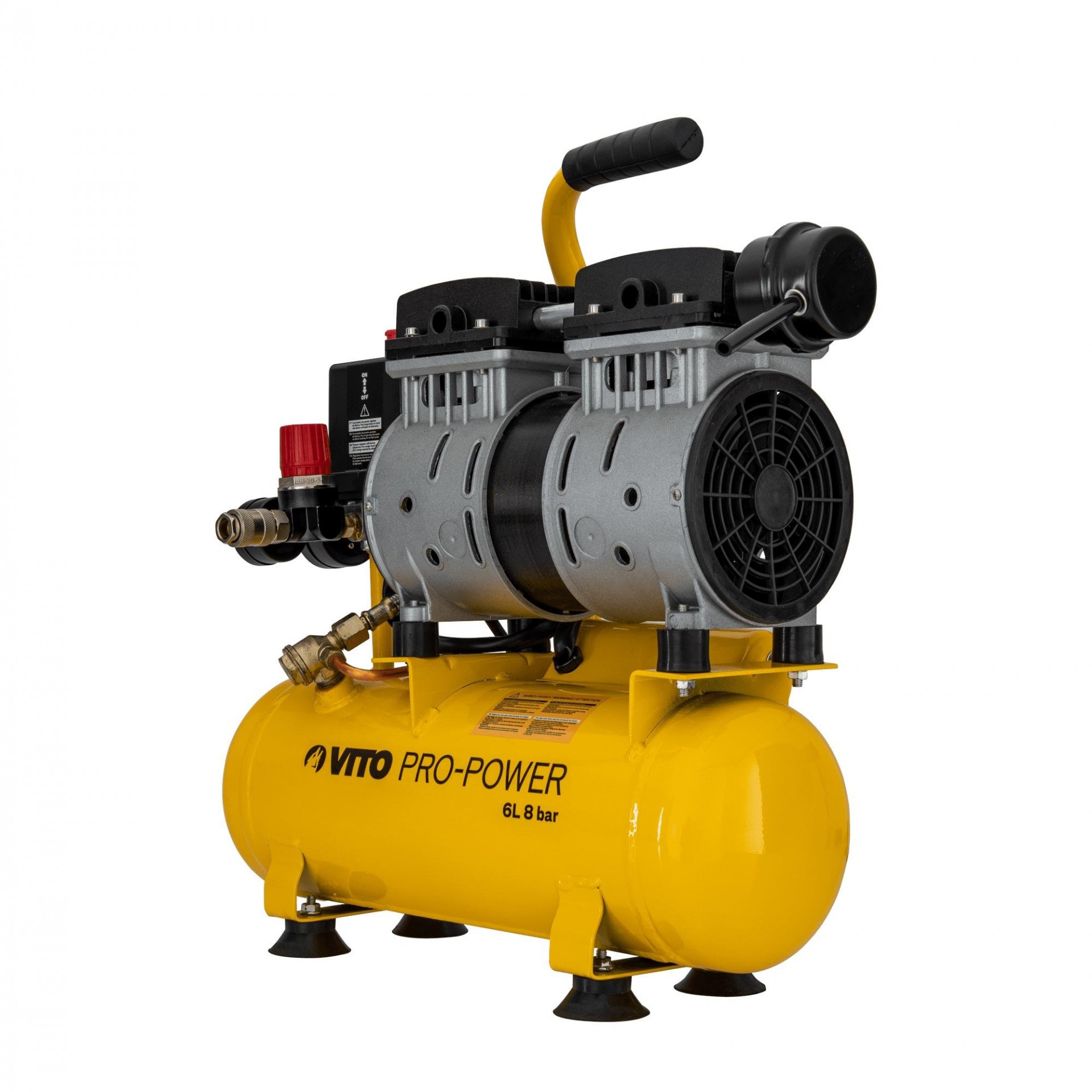 Compressor sem óleo silencioso 6lt 8 bar 0.7hp refª VICSOS6 VITO