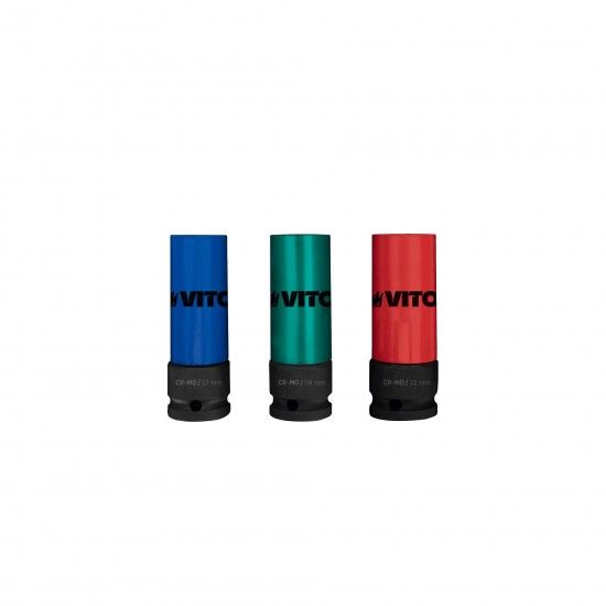 Conjunto 3 chaves de impacto 1/2" para rodas cr-mo refª VICI3MO VITO Conjunto 3 chaves de impacto 1/2" para rodas cr-mo refª VICI3MO VITO