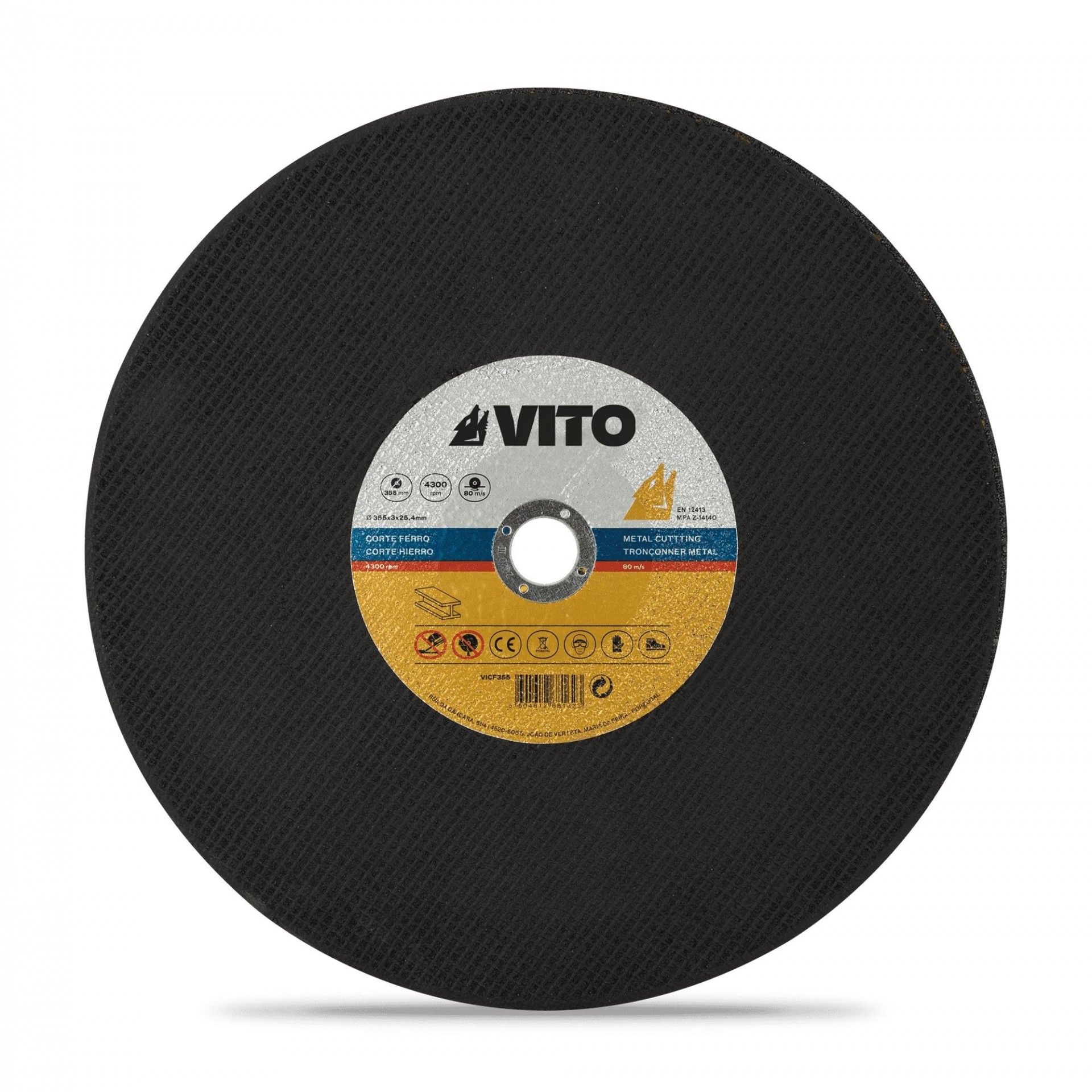Disco corte de ferro 355mm refª VICF355 VITO