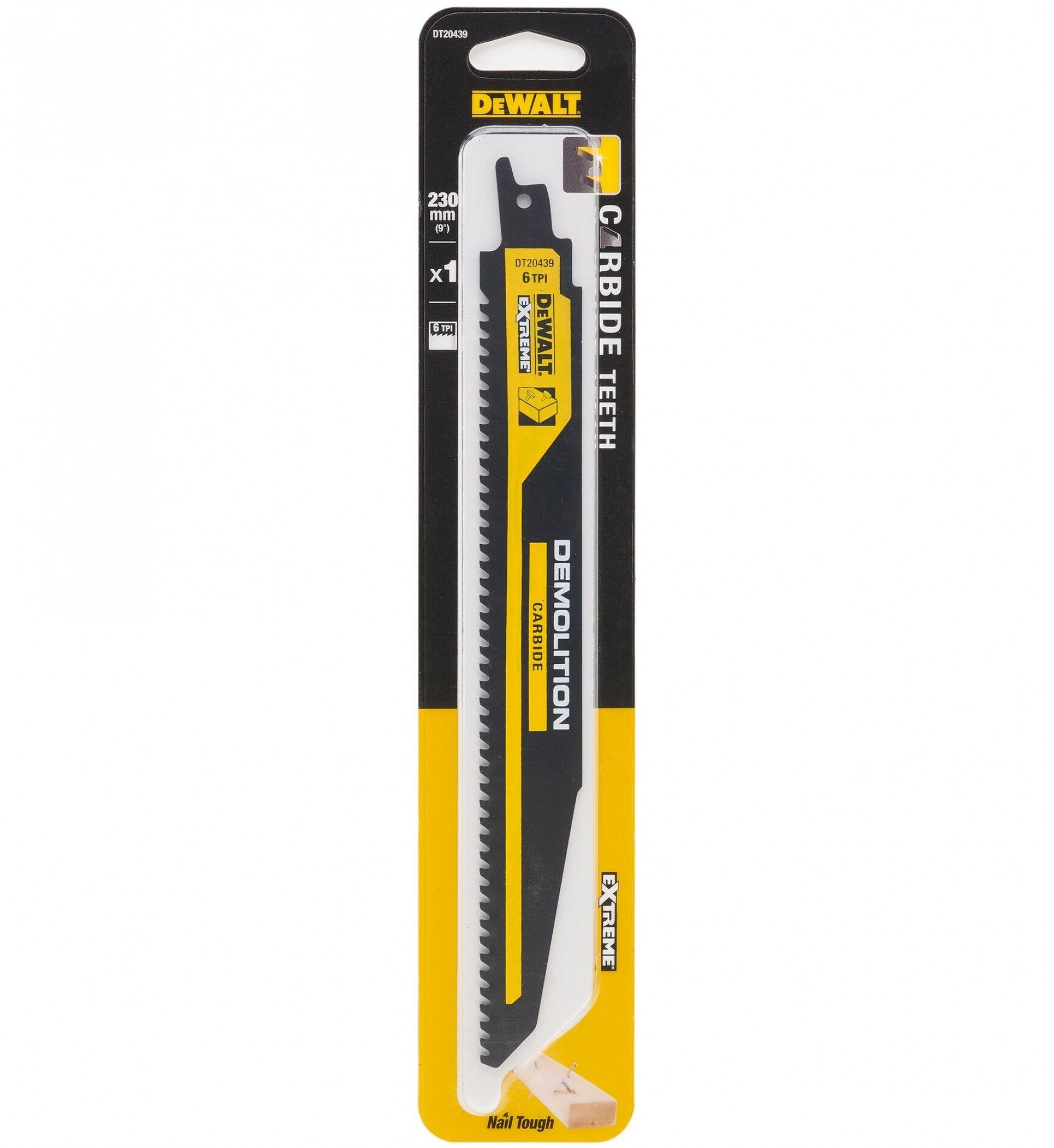 Lamina p/serra sabre 230mm 6TPI (Madeira c/pregos) refª DT20439-QZ DEWALT