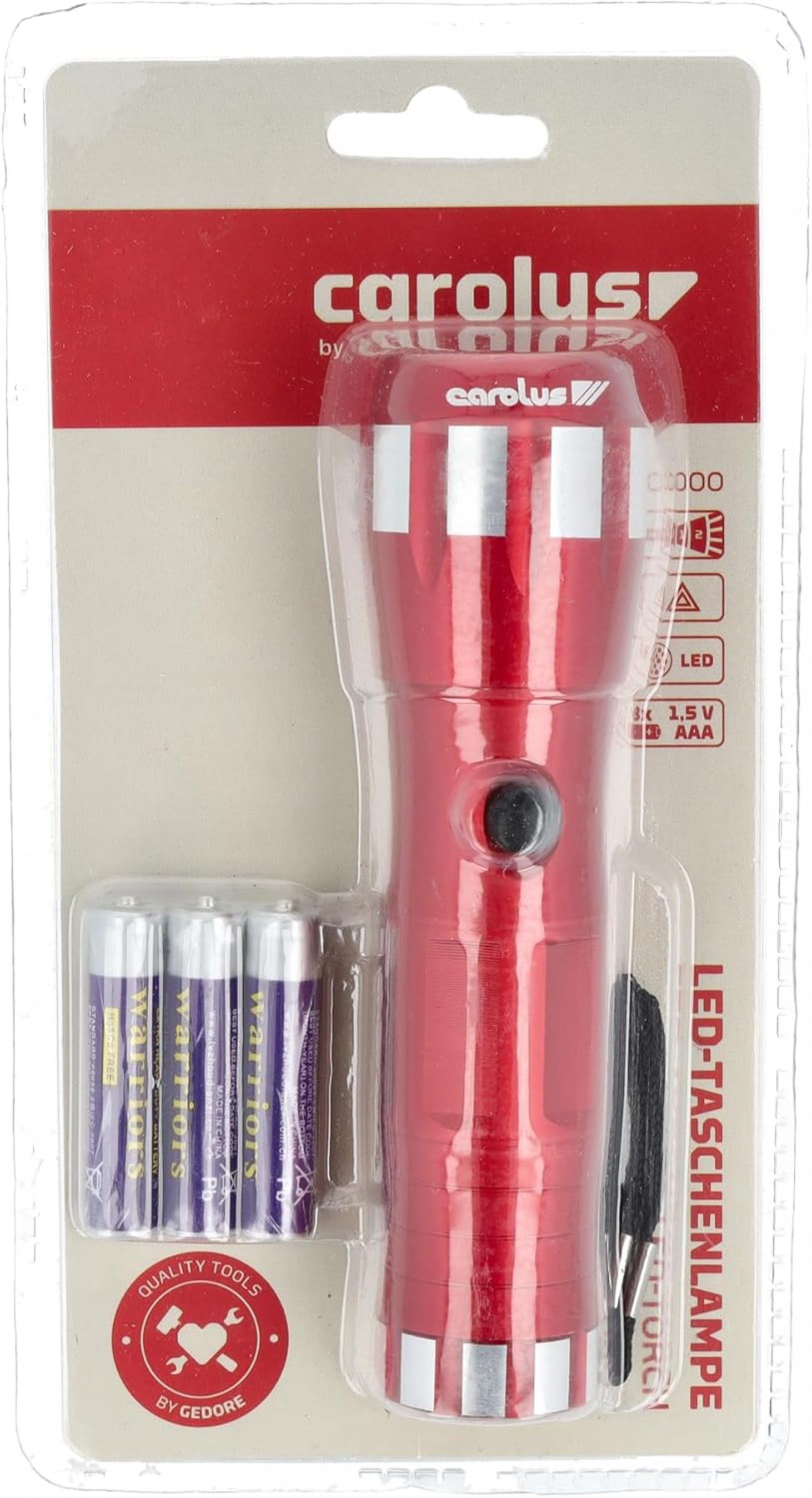 Lanterna led aluminio Carlous (pilhas incluídas) refª 9930.000 GEDORE