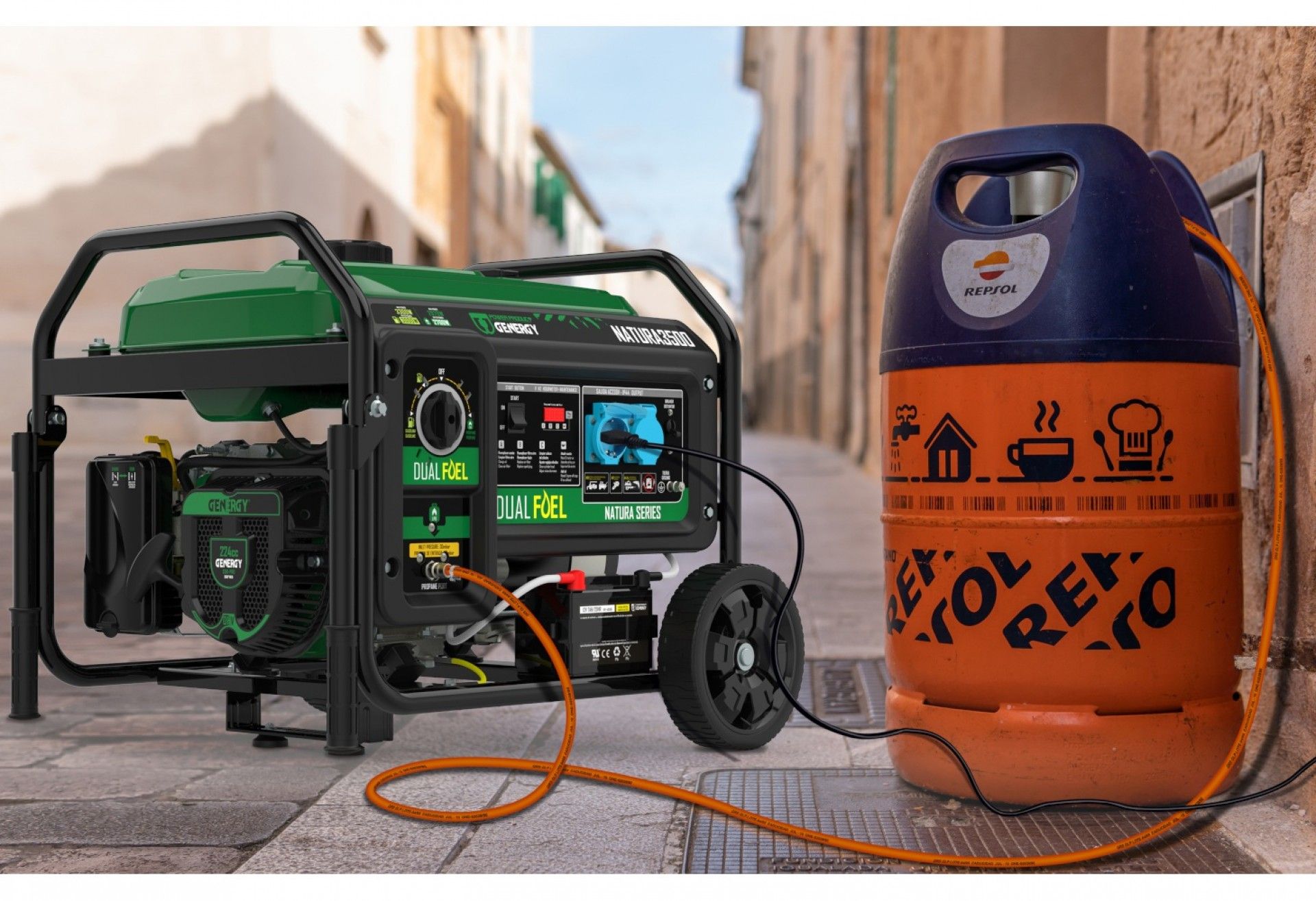 Gerador Gasolina-Propano NATURA 3500 3300W refª 15020 GENERGY