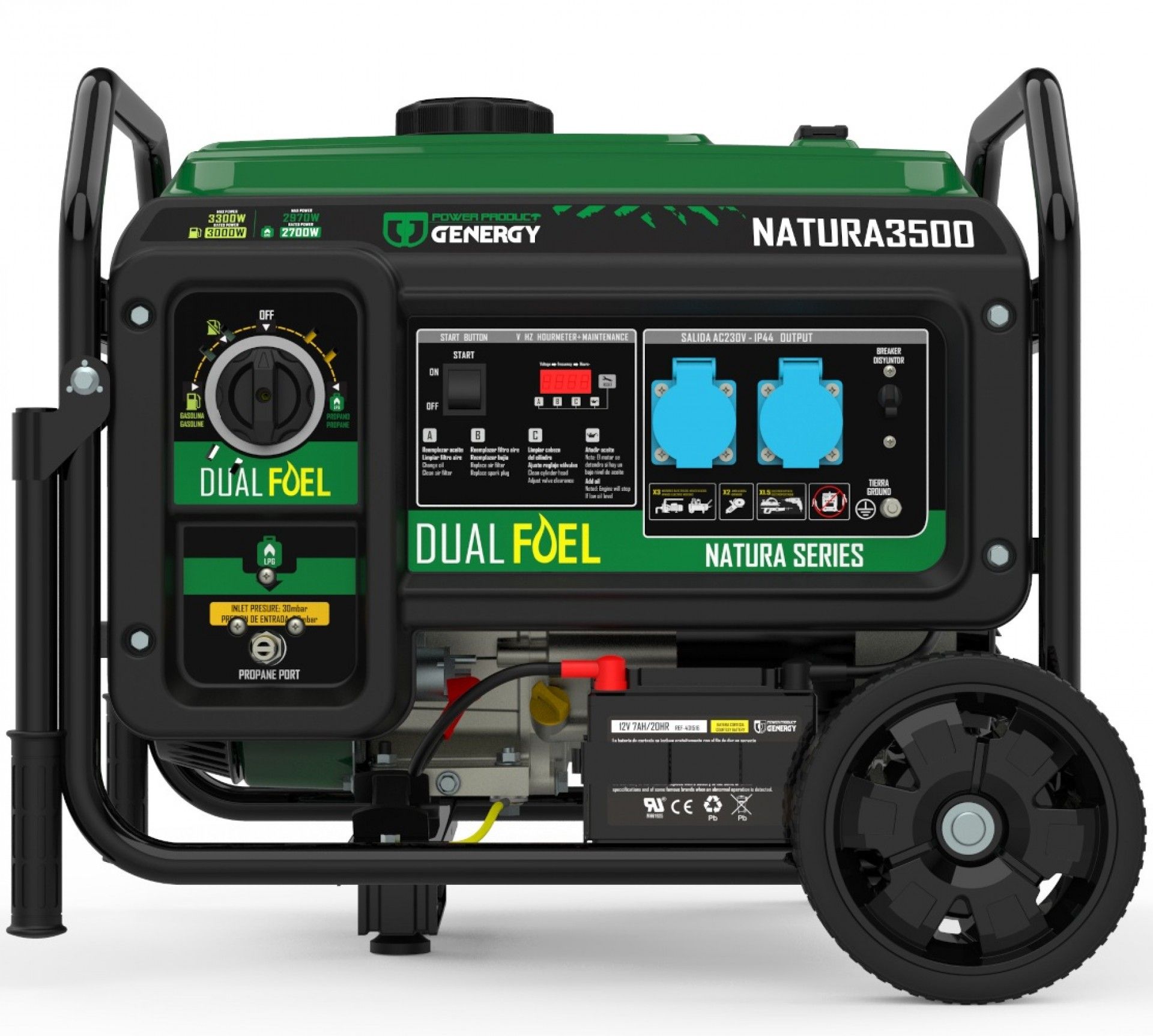 Gerador Gasolina-Propano NATURA 3500 3300W refª 15020 GENERGY