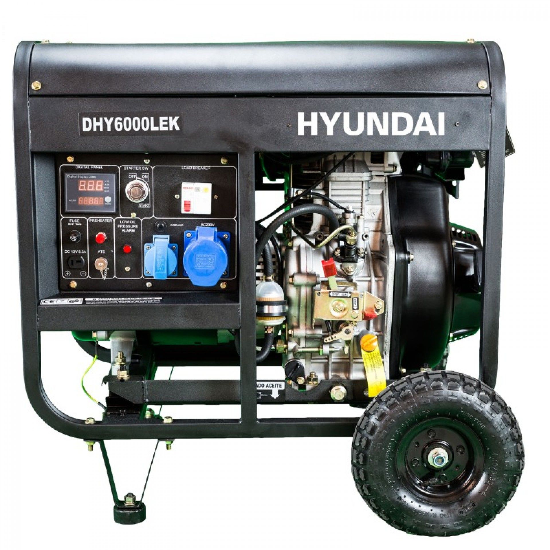 Gerador diesel monofásico 5.5Kw 3000rpm refª DHY6000LEK HYUNDAI