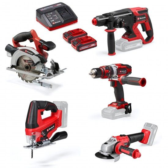 Kit TE-TK 18/5 (CD+CS+WS+JS+HD) Aparafusadora TE-CD 18/48 Li-i + Rebarbadora TC-WS 18 Li + Martelo T Kit TE-TK 18/5 (CD+CS+WS+JS+HD) Aparafusadora TE-CD 18/48 Li-i + Rebarbadora TC-WS 18 Li + Martelo T