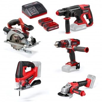 Kit TE-TK 18/5 (CD+CS+WS+JS+HD) Aparafusadora TE-CD 18/48 Li-i + Rebarbadora TC-WS 18 Li + Martelo T