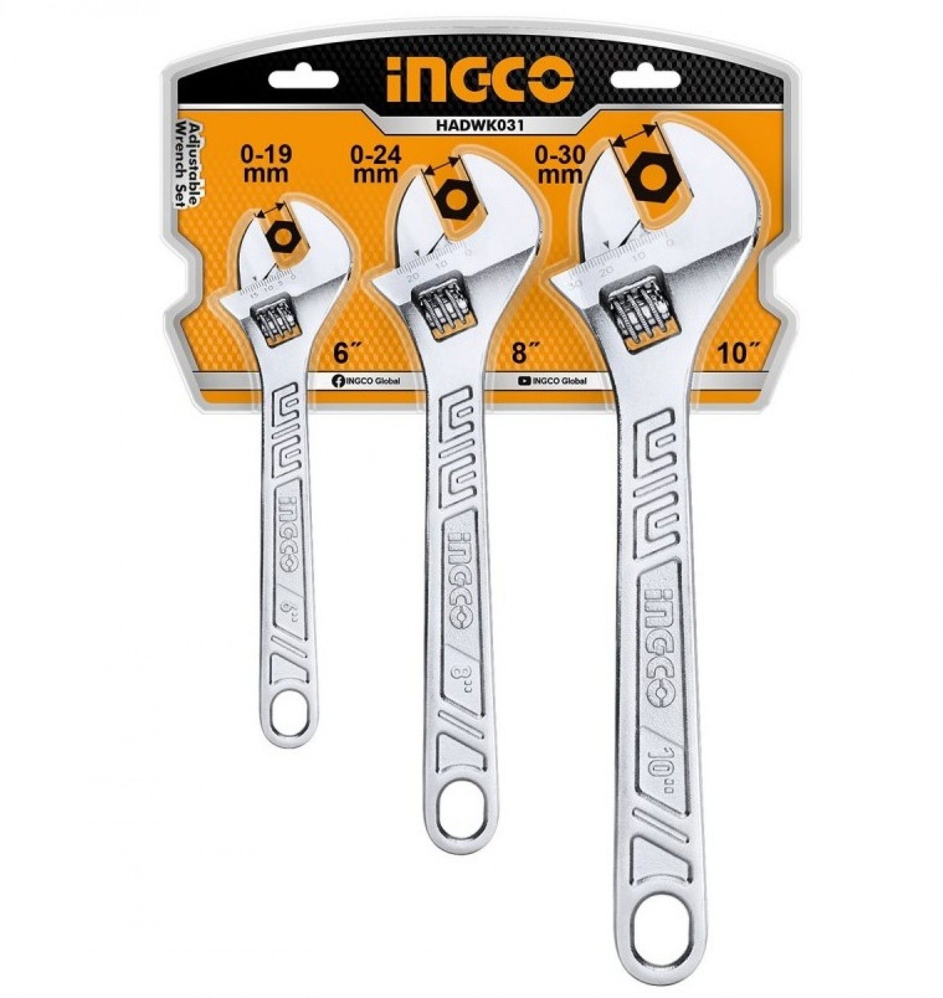 Conjunto 3 chaves inglesas refª HADWK031 IngCo