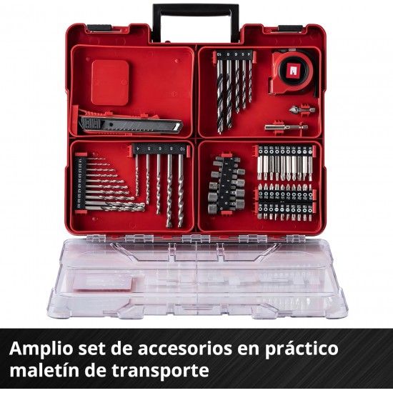 Conjunto Aparafusadora TE-CD 18/40 Li +64 acessórios + (1x2.0 Ah) refª 4514325 EINHELL Conjunto Aparafusadora TE-CD 18/40 Li +64 acessórios + (1x2.0 Ah) refª 4514325 EINHELL