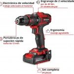 Conjunto Aparafusadora TE-CD 18/40 Li +64 acessrios + (1x2.0 Ah) ref 4514325 EINHELL