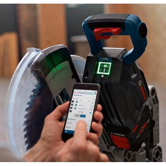 Serra de cortes transversais e de meia esquadria sem fio BITURBO GCM 18V-305 GDC ref 0601B43001 BOS