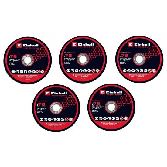Conjunto de 5 discos de corte 76 mm ref 4440471 Einhell