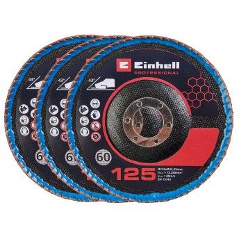 3 discos flap curvos 125 mm ref 4440020 Einhell