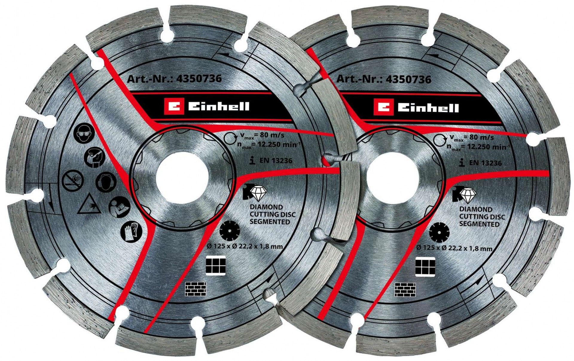 Disco de corte diamantado 125 mm (para fresa de parede) refª 4350736 Einhell