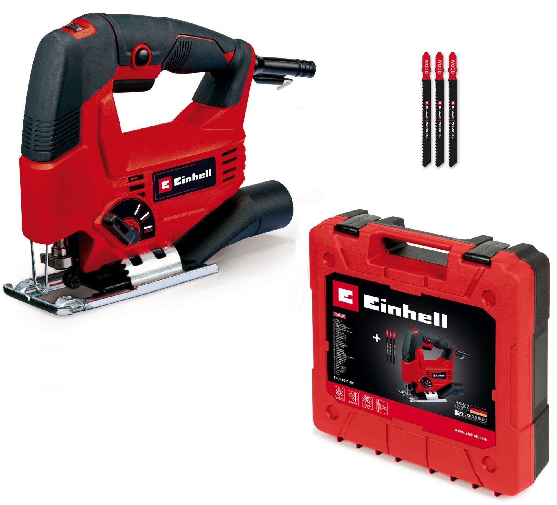 Serra tico-tico a bateria TC-JS 80/1 Kit ? Serra tico-tico com kit refª 4321157 Einhell