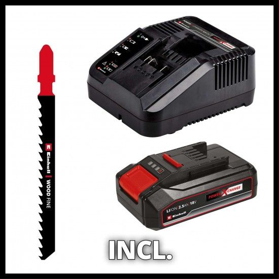 Serra tico-tico a bateria TC-JS 18/70 Li (1x2,5Ah) ? Serra tico-tico a bateria com 1 bateria de 2,5  Serra tico-tico a bateria TC-JS 18/70 Li (1x2,5Ah) ? Serra tico-tico a bateria com 1 bateria de 2,5