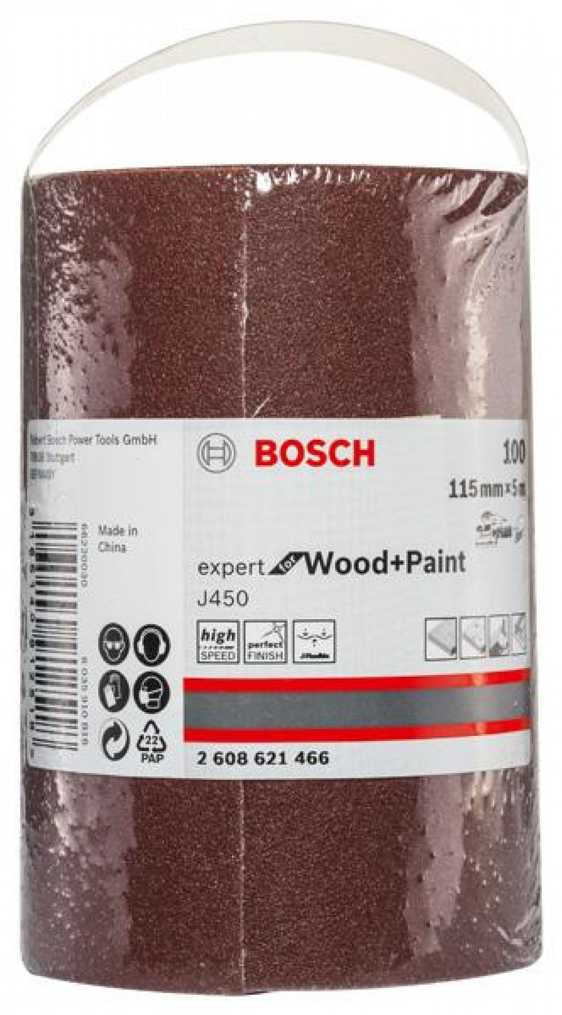 Lixa J450 Expert for Wood and Paint, 115 mm X 5 m, G120 refª 2608621467 BOSCH
