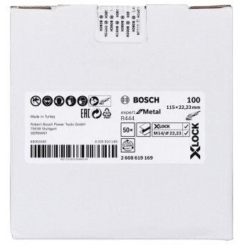 Discos para lixar de fibra X-LOCK, Ø115 mm, G 100, R444, Expert for Metal, 1 peça refª 2608619169 BO Discos para lixar de fibra X-LOCK, Ø115 mm, G 100, R444, Expert for Metal, 1 peça refª 2608619169 BO
