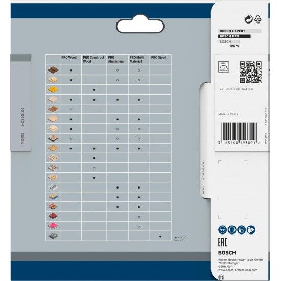 Disco PRO Wood, 140 x 2,4 x 20 mm, T20 ref� 2608640586 BOSCH