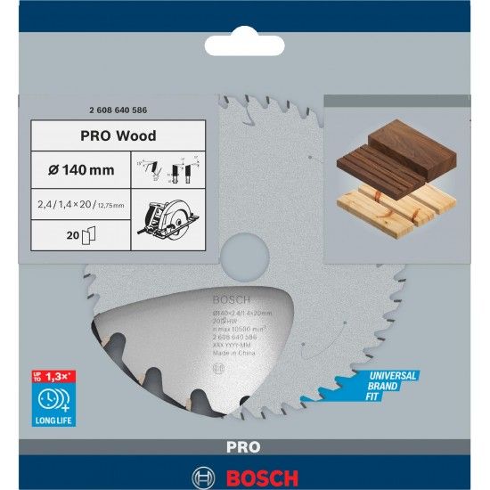 Disco PRO Wood, 140 x 2,4 x 20 mm, T20 ref� 2608640586 BOSCH
